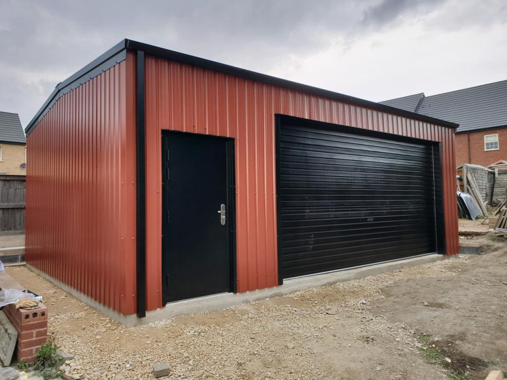 Domestic Car garage steel building with work in wakefield areashop